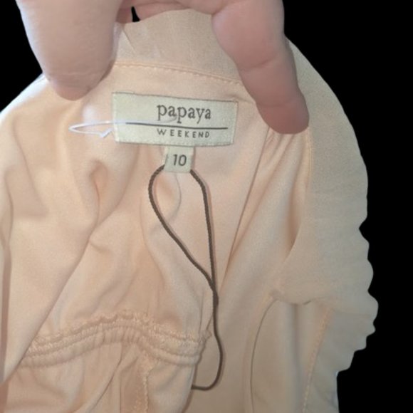 Peach Chiffon Dress with Full Skirt Size 10 NEW NWOT - Picture 6 of 6